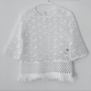 New! Crochet 3/4 Sleeve Fringe Cover